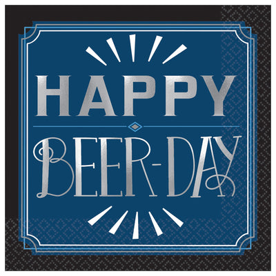 Happy Birthday Man Bev.Napkins - Beer Day