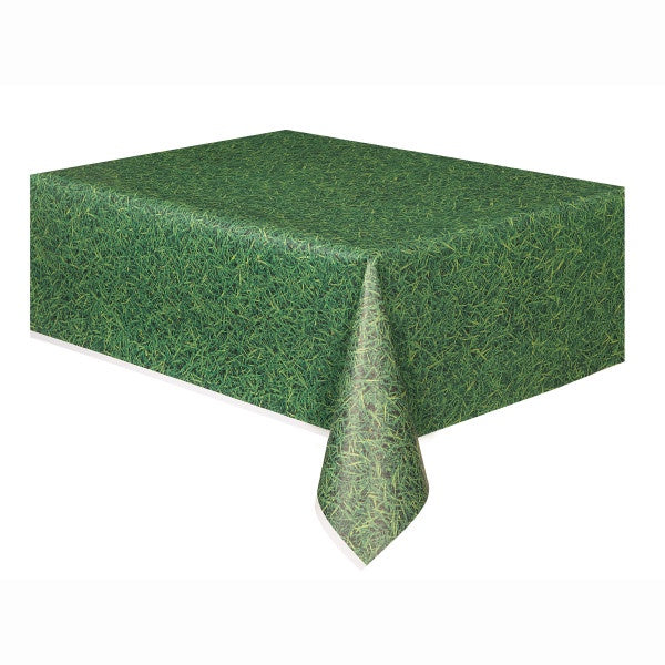 Green Grass Rectangular Plastic Table Cover, 54"X108"