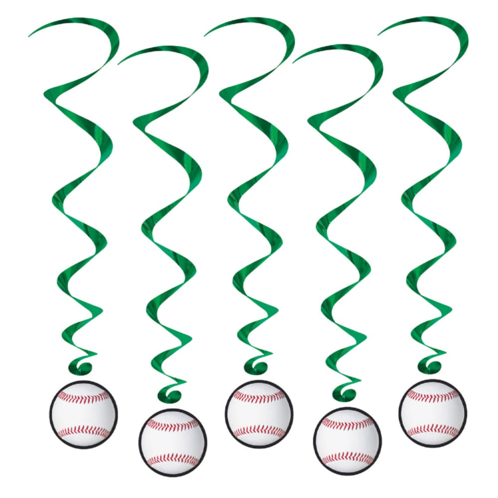 Baseball Whirls Hanging Decorations-5PCs