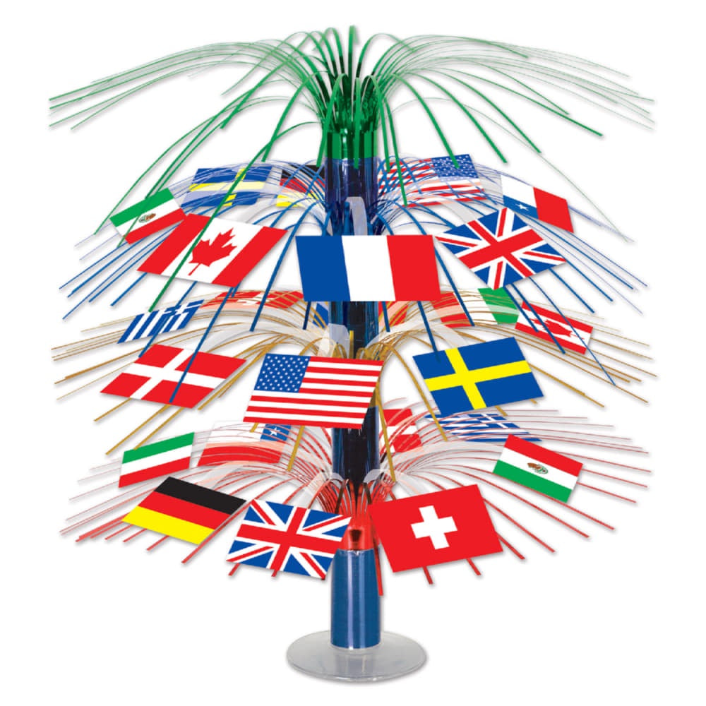 International Flag Cascade Centerpiece