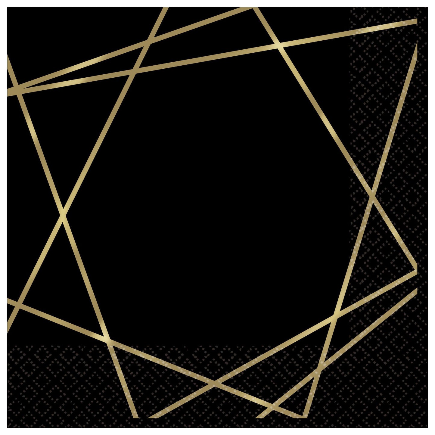 Gold Geo 3‑Ply Beverage Napkins (16 Count)