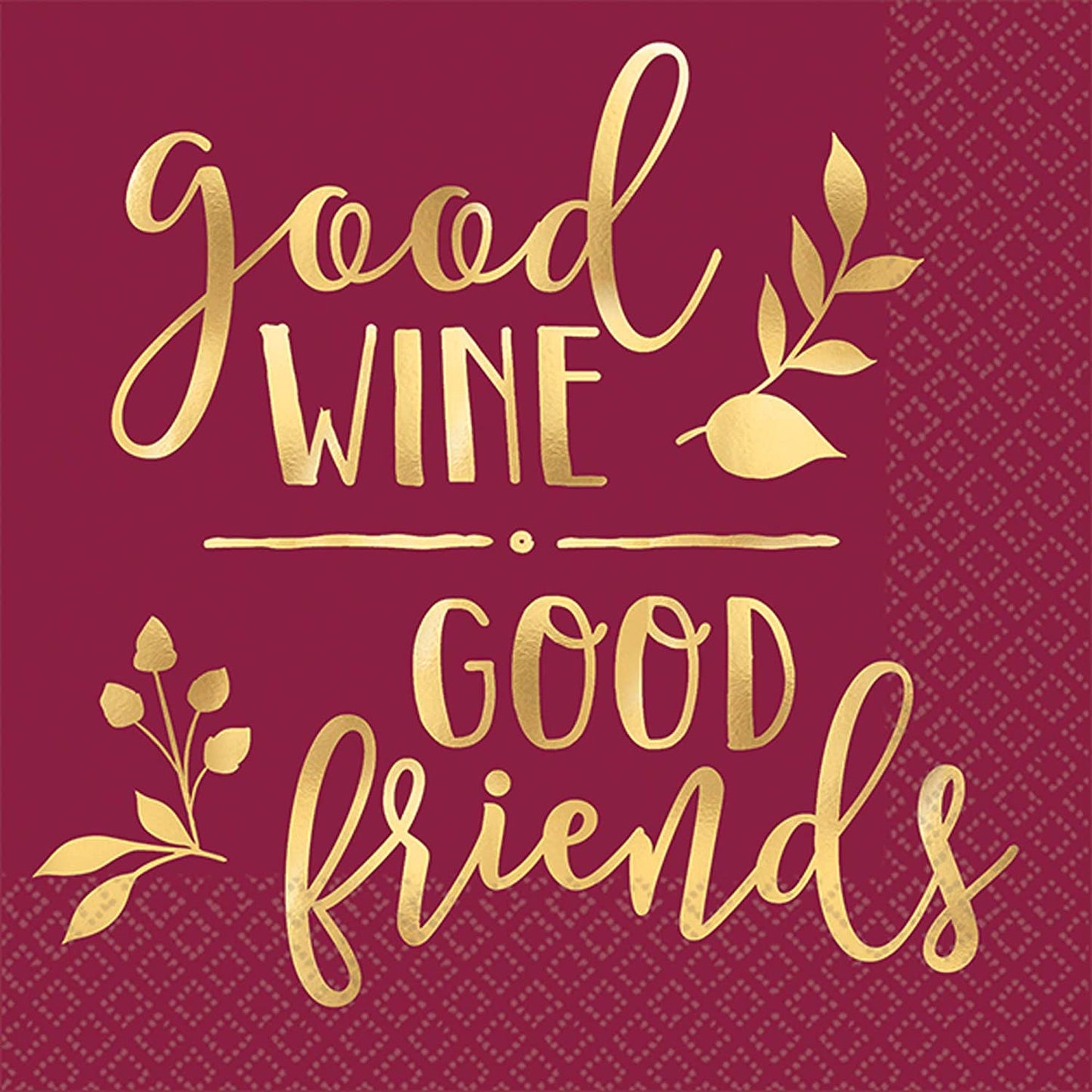 Good Wine Good Friends Beverage Napkins, 16/Pk