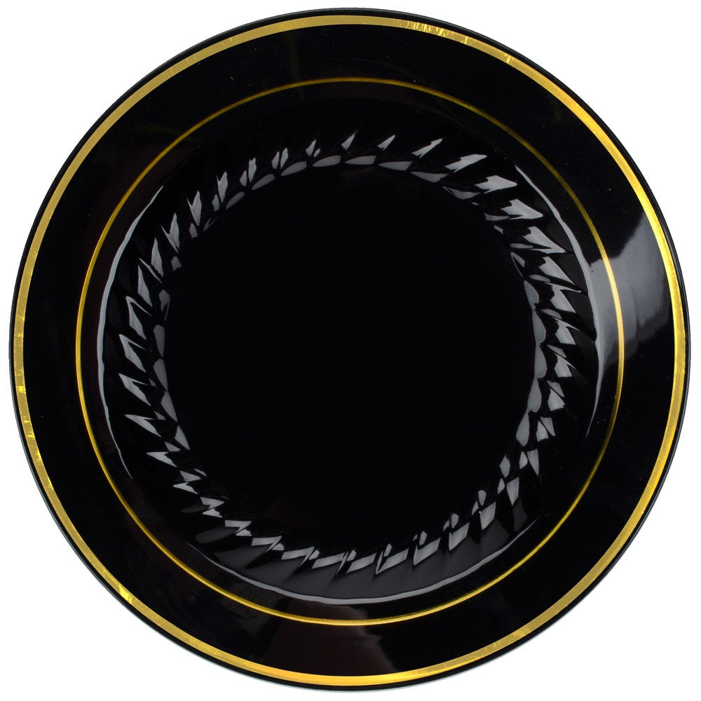 Silver Splender 7" Salad Plates - 15Pcs (Blk/Gd)