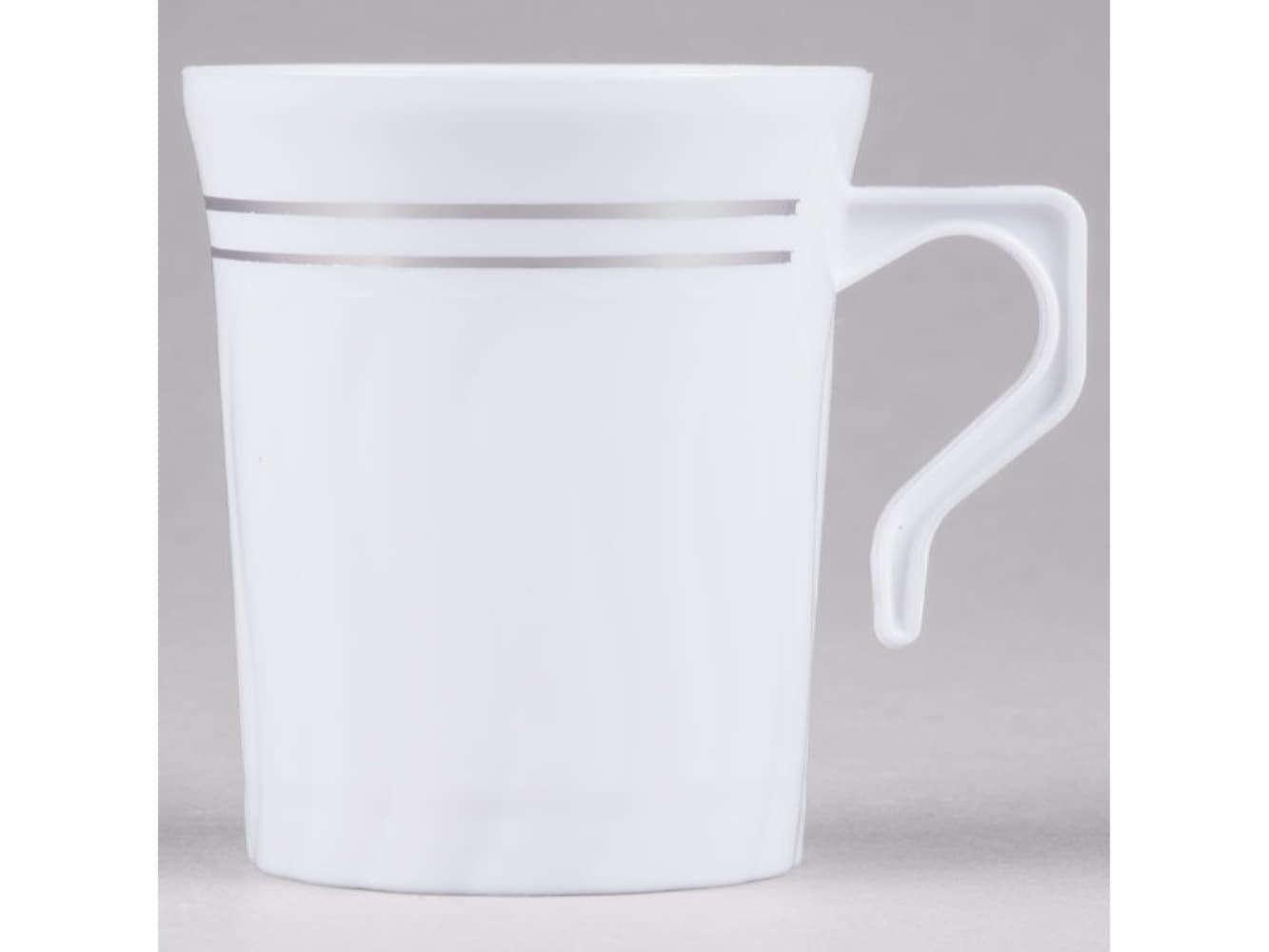 8 Oz. White Plastic Coffee Mug -12PCS/Disc
