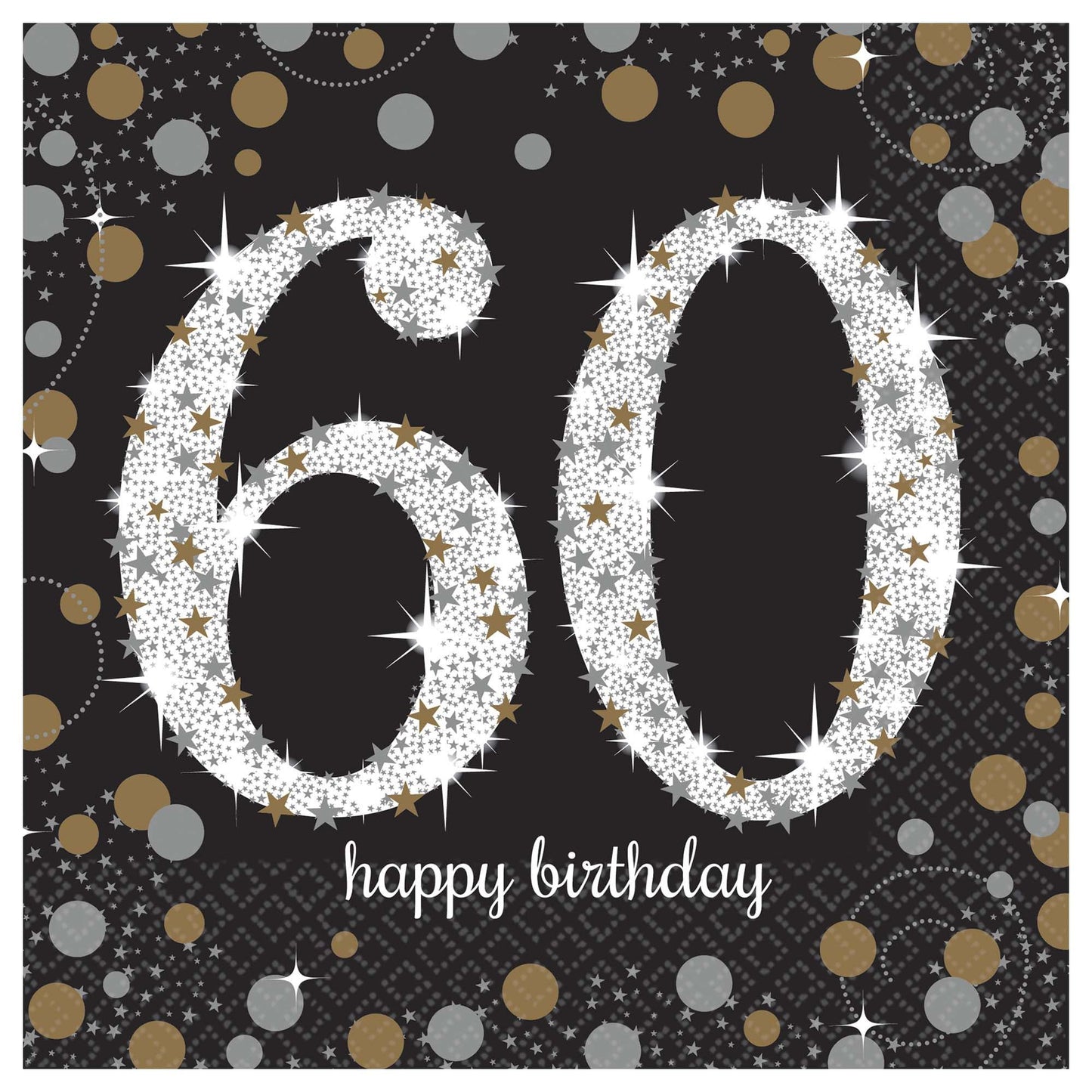 Sparkling 60Th Lunch Napkins