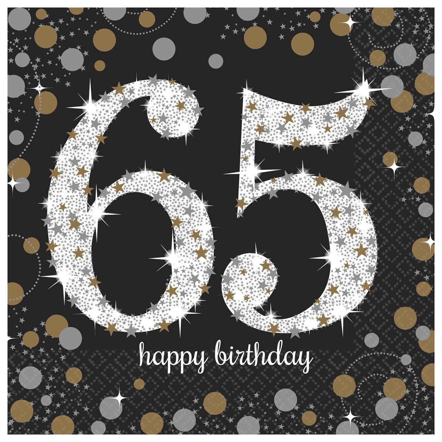 Sparkling 65Th Lunch Napkins