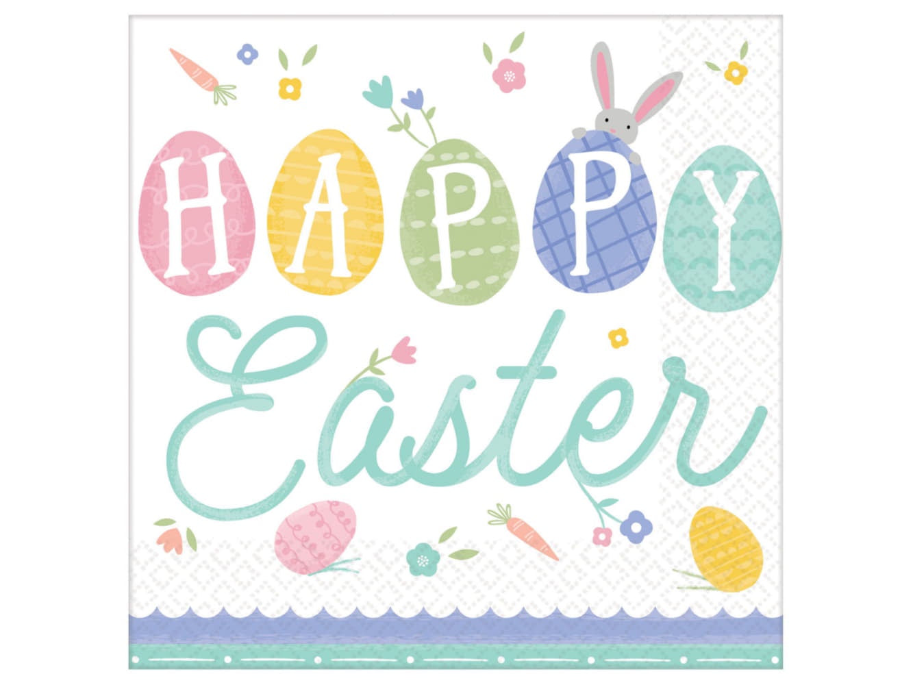 6 1/2" X 6 1/2" Pretty Pastel Easter Lunch Napkins, 16Ct