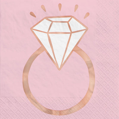 Blush Wedding Lunch Napkins – Ring Design