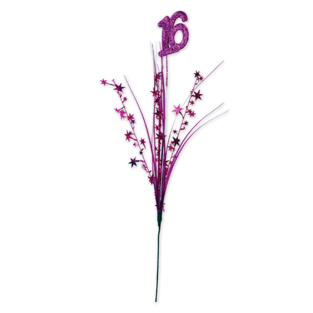 Glittered “16” Metallic Star Spray