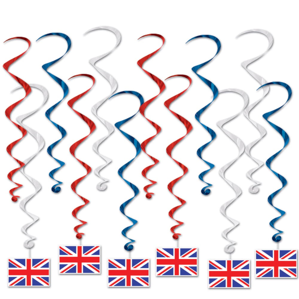 British Flag Whirls - 12Pcs