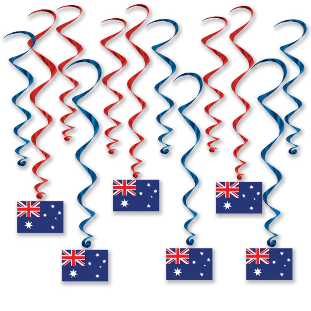 Australian Flag Whirls - 12Pcs