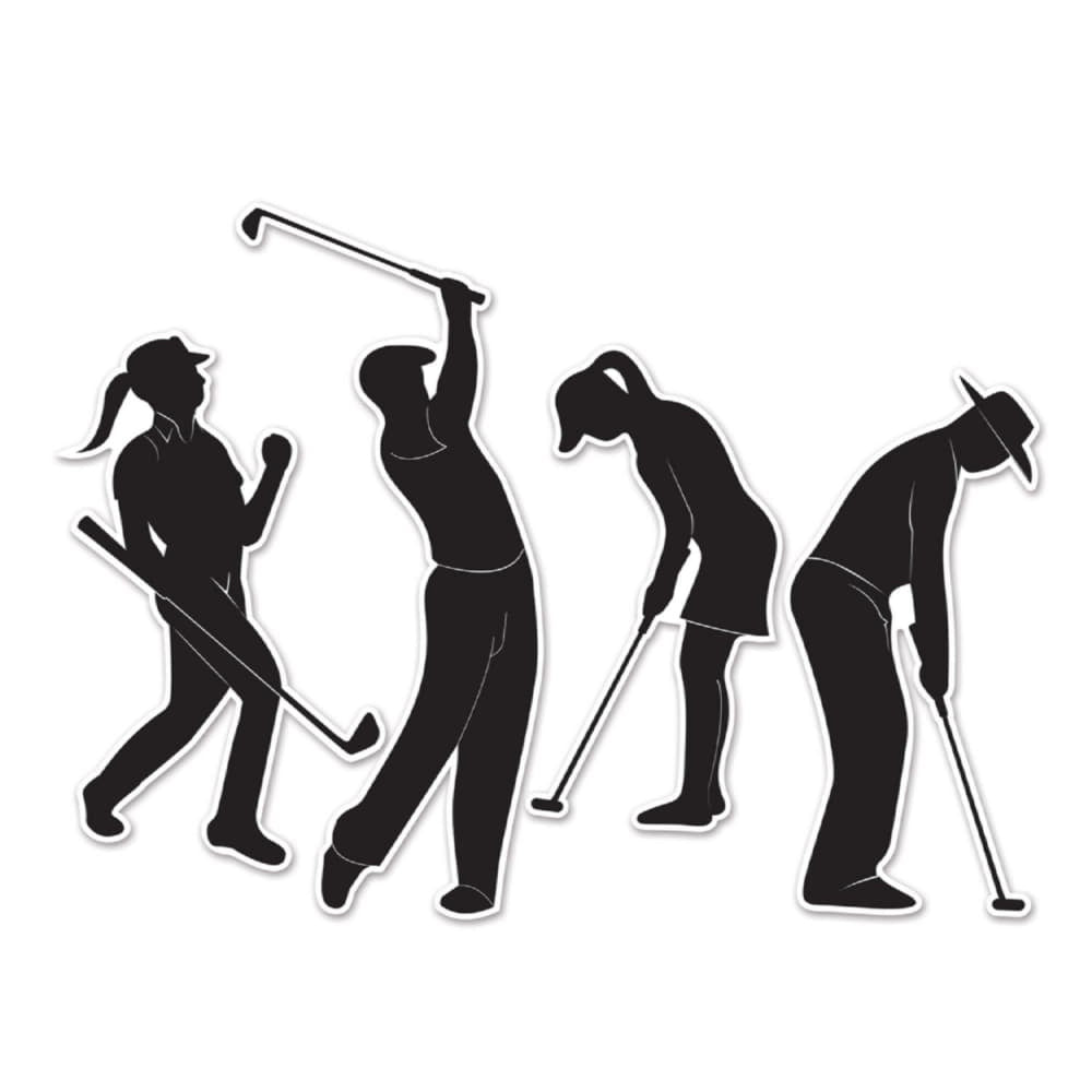 Golf Player Silhouettes - 4Pcs