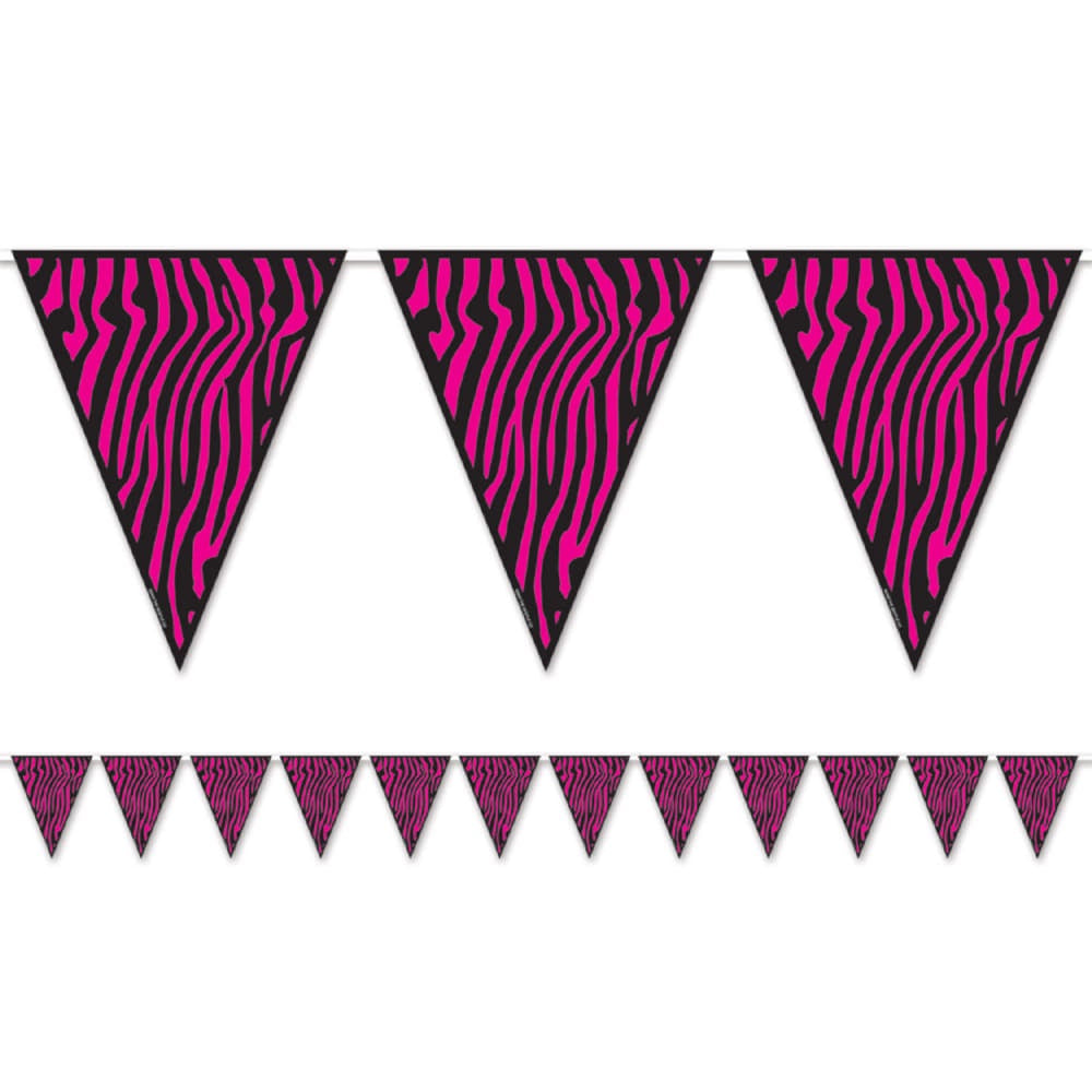 Zebra Print Pennant Banner/Disc