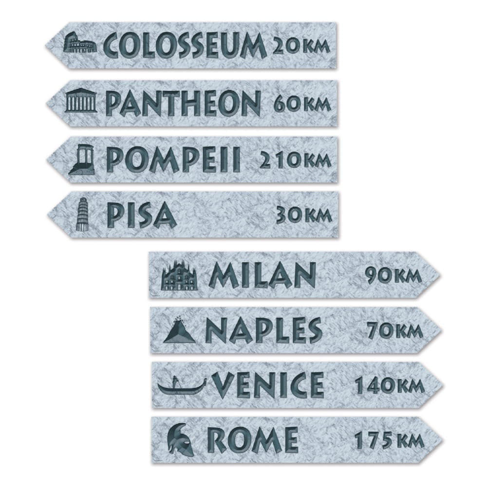 Italian Street Sign Cutouts - 4Pcs