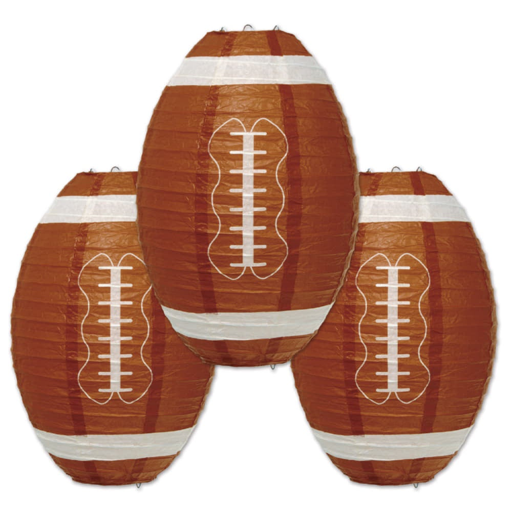 Football Paper Lanterns 3Pk