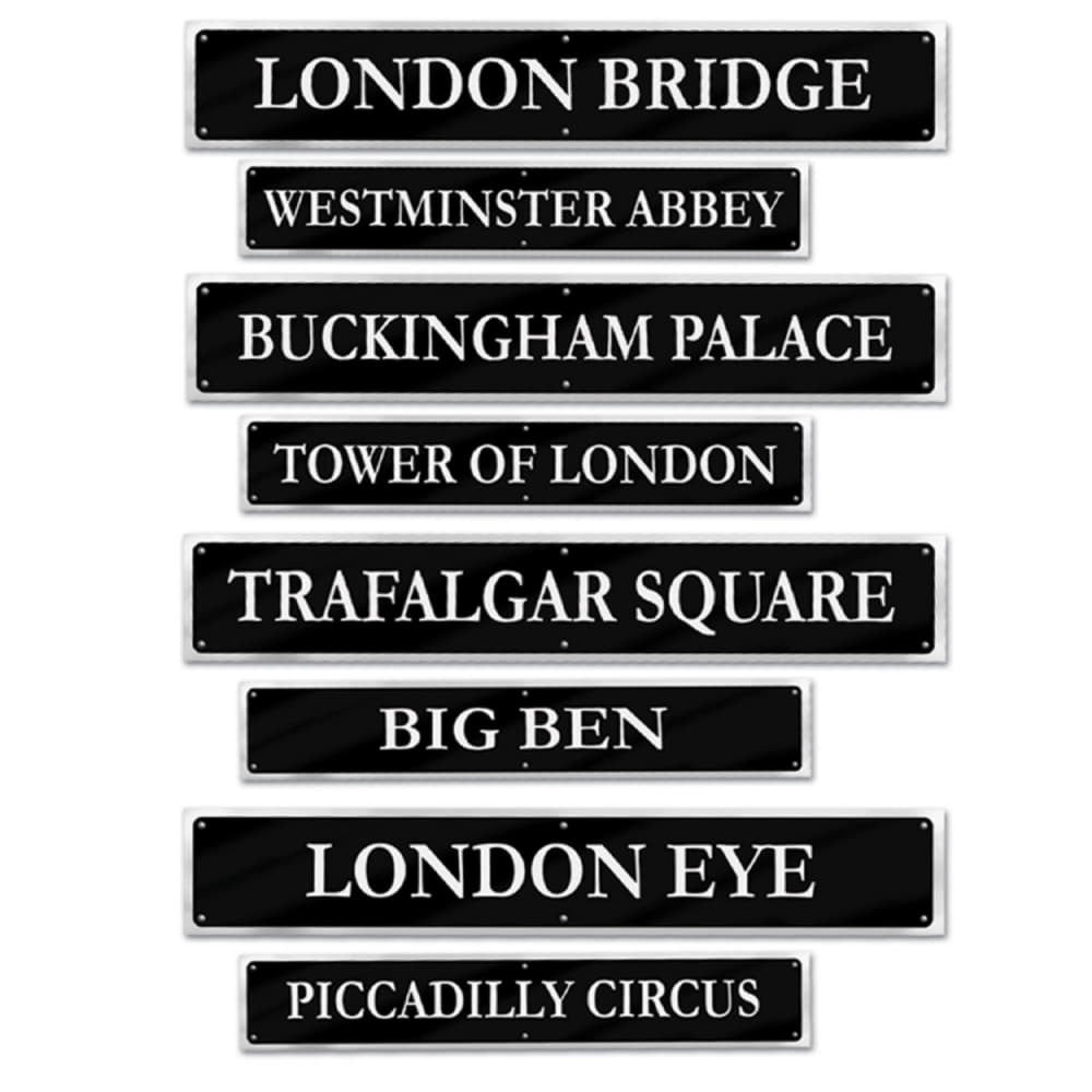 British Street Sign Cutouts - 4Pcs
