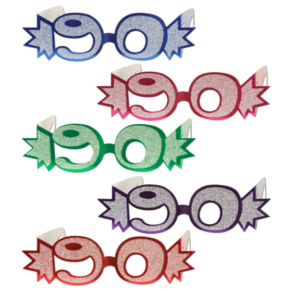 90 Glittered Foil Eyeglasses/Disc
