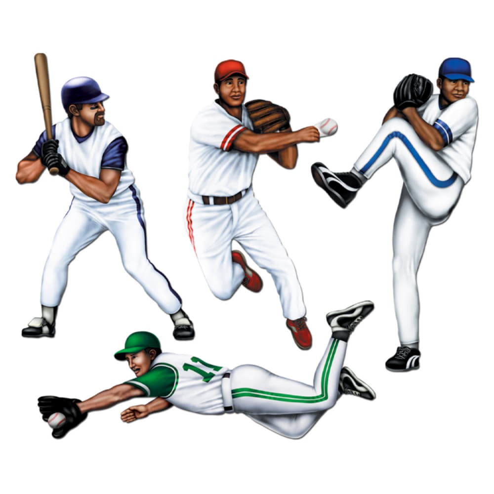 Baseball Cutouts 4Pcs