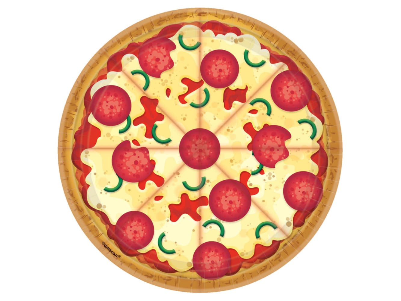 9" Pizza Party Round Plates, 8/Pk