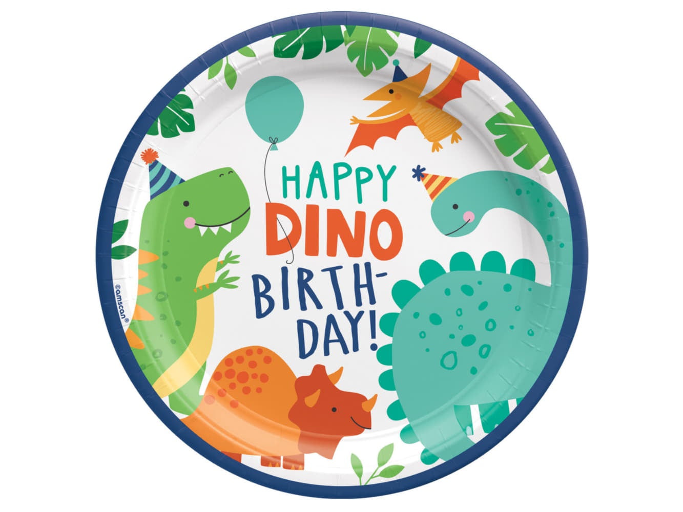 Dino-Mite 9" Round Plates, 8/Pk