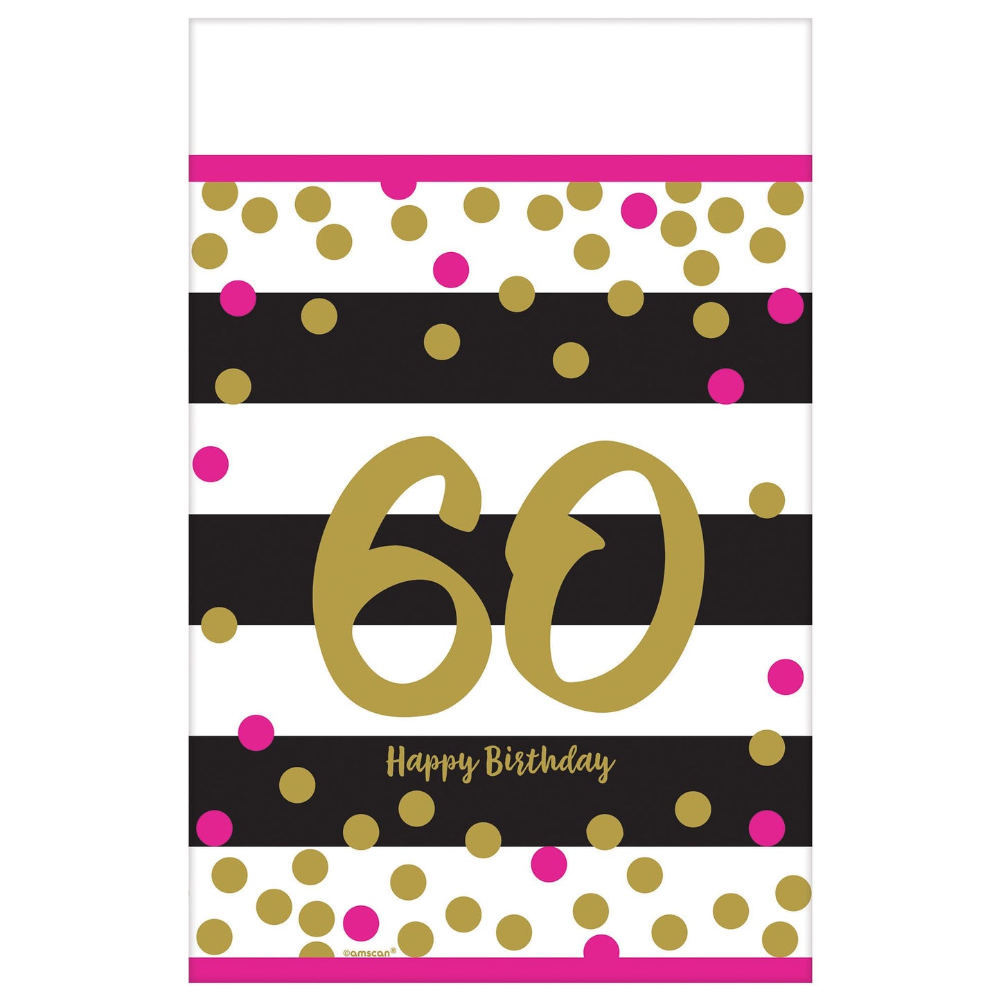 Pink And Gold Milestone 60 Plastic Table Cover