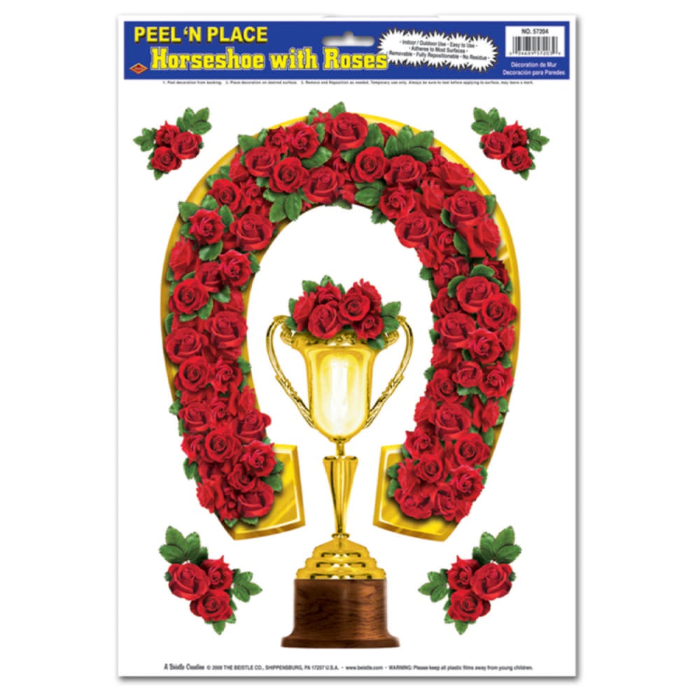 Horseshoe W/Roses Peel 'N Place