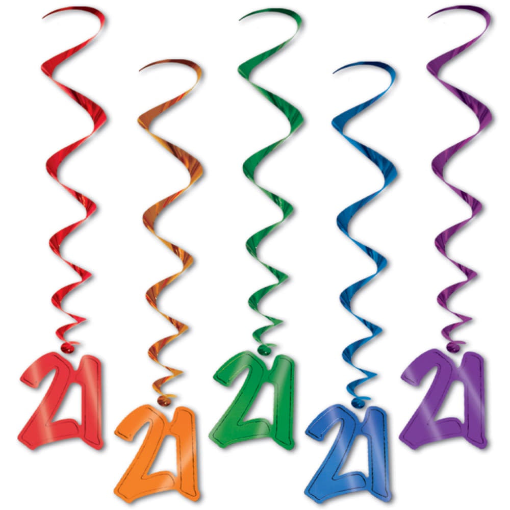 21 Birthday Whirls 5Pk