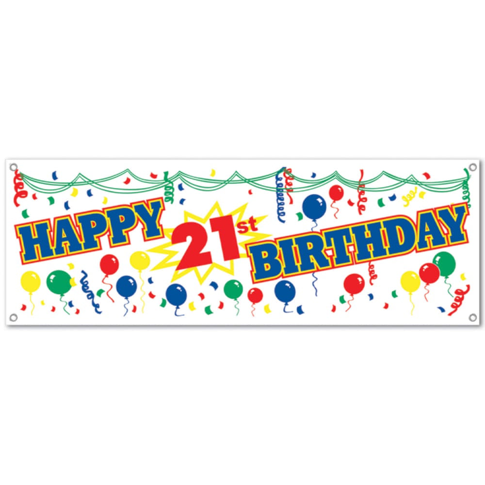 Happy 21St Birthday Sign Banner/Disc