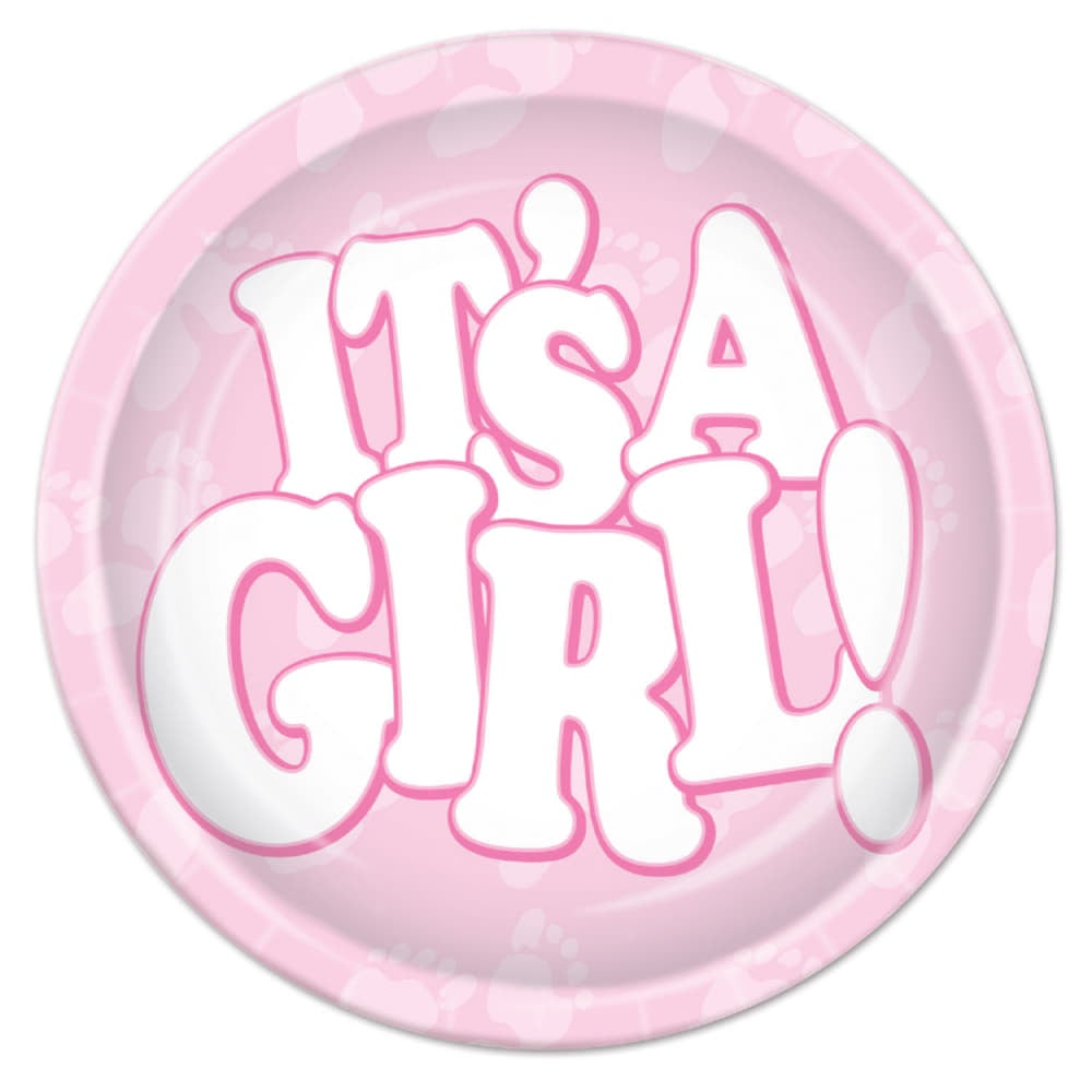 It'S A Girl! 9 Oz Plates/Disc