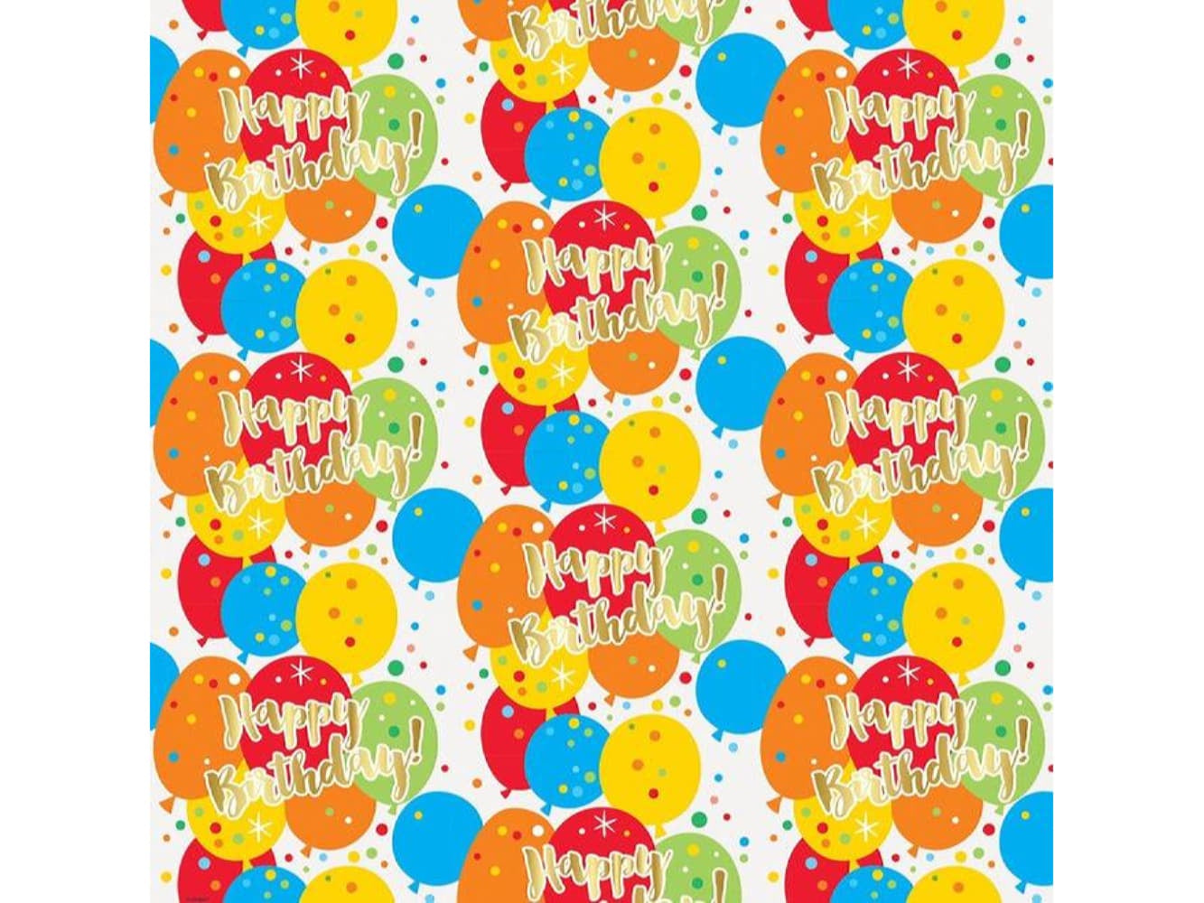Glitzy Gold Birthday Giftwrap Roll, 30" X 5 Ft, 1Pc