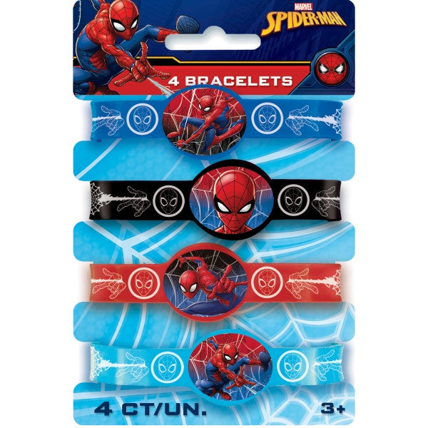 Spiderman Stretchy Bracelets - 4Pk