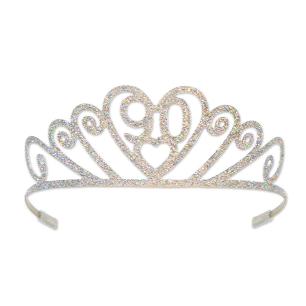 Glittered Metal "90" Tiara