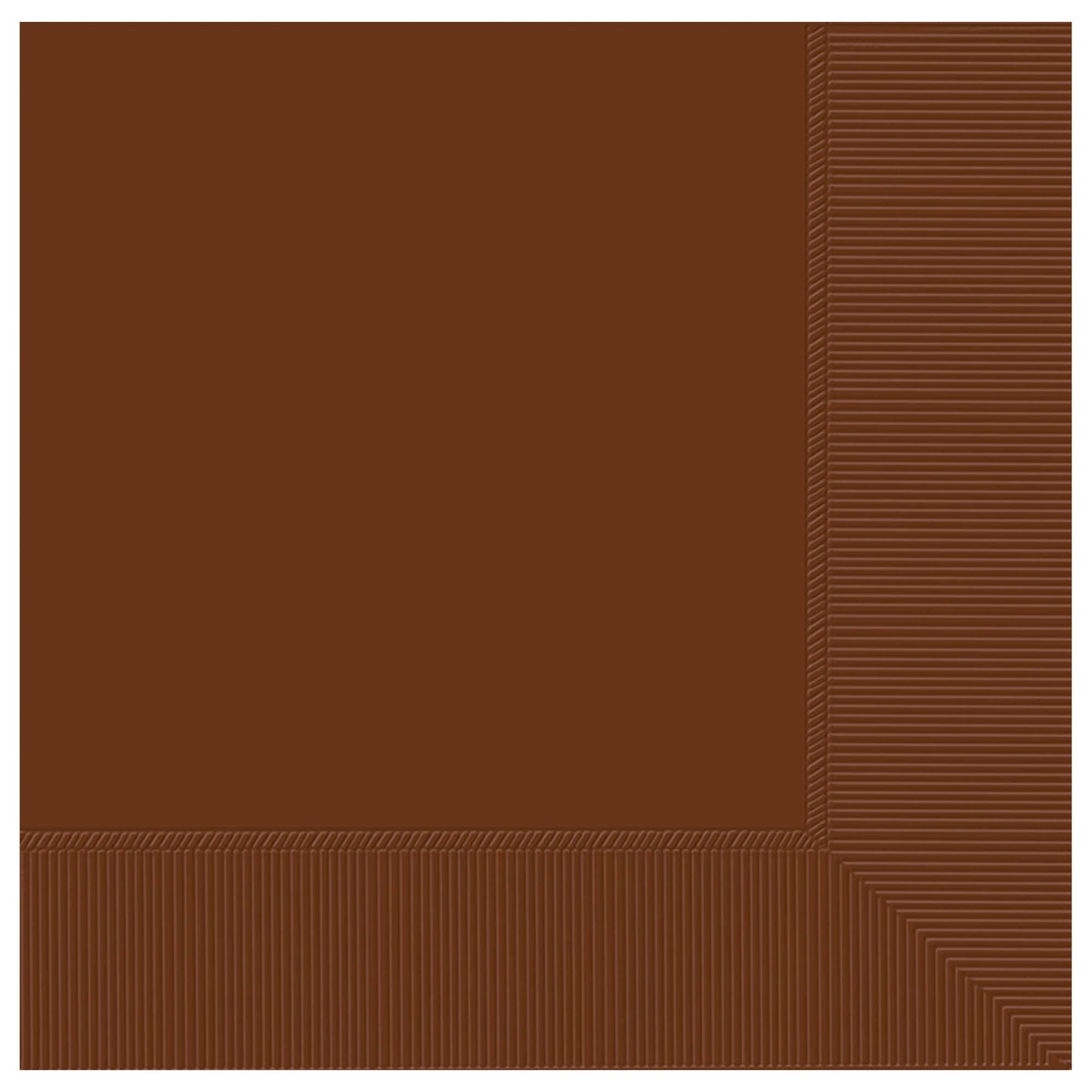 Chocolate Brown Linen 2‑Ply Beverage Napkins 50 Ct/Disc