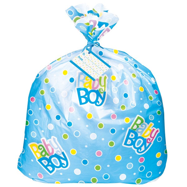 Blue Polka Dots Baby Shower Gift Bag, 44"X36"