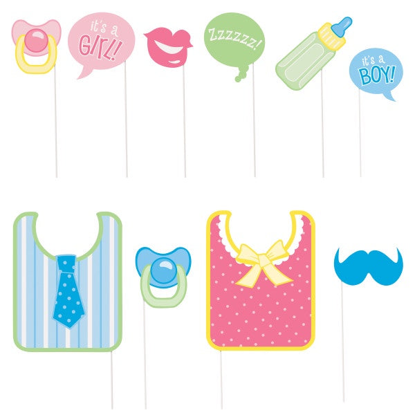 Baby Shower Photo Booth Props, 10Ct