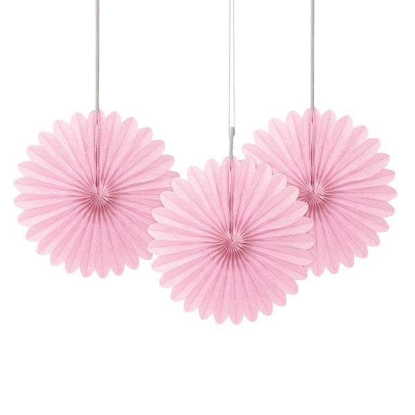 6" Decorative Paper Fans, 3Ct - Lovely Pink