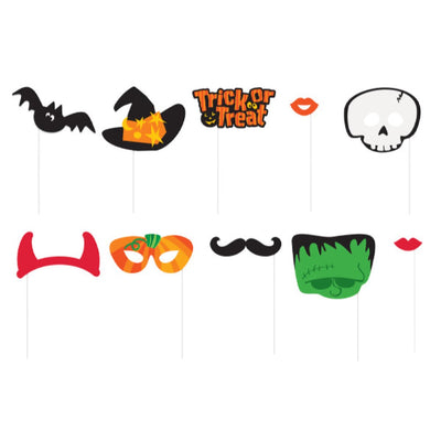Trick Or Treat Halloween Photo Booth Props, 10Ct
