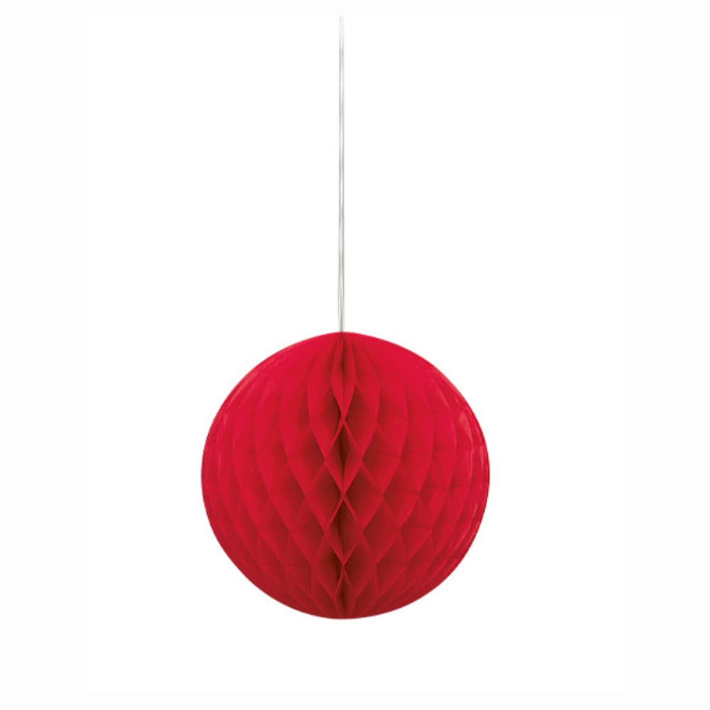 Honeycomb Ball 8In - Ruby Red