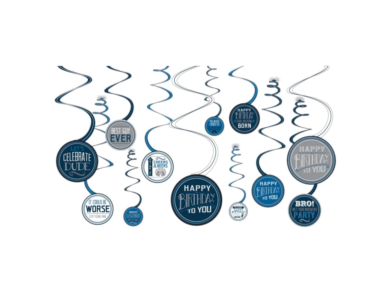 Happy Birthday Man Value Pack Swirls