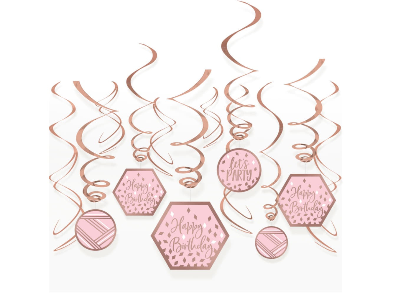 Blush Birthday Swirl Decorations