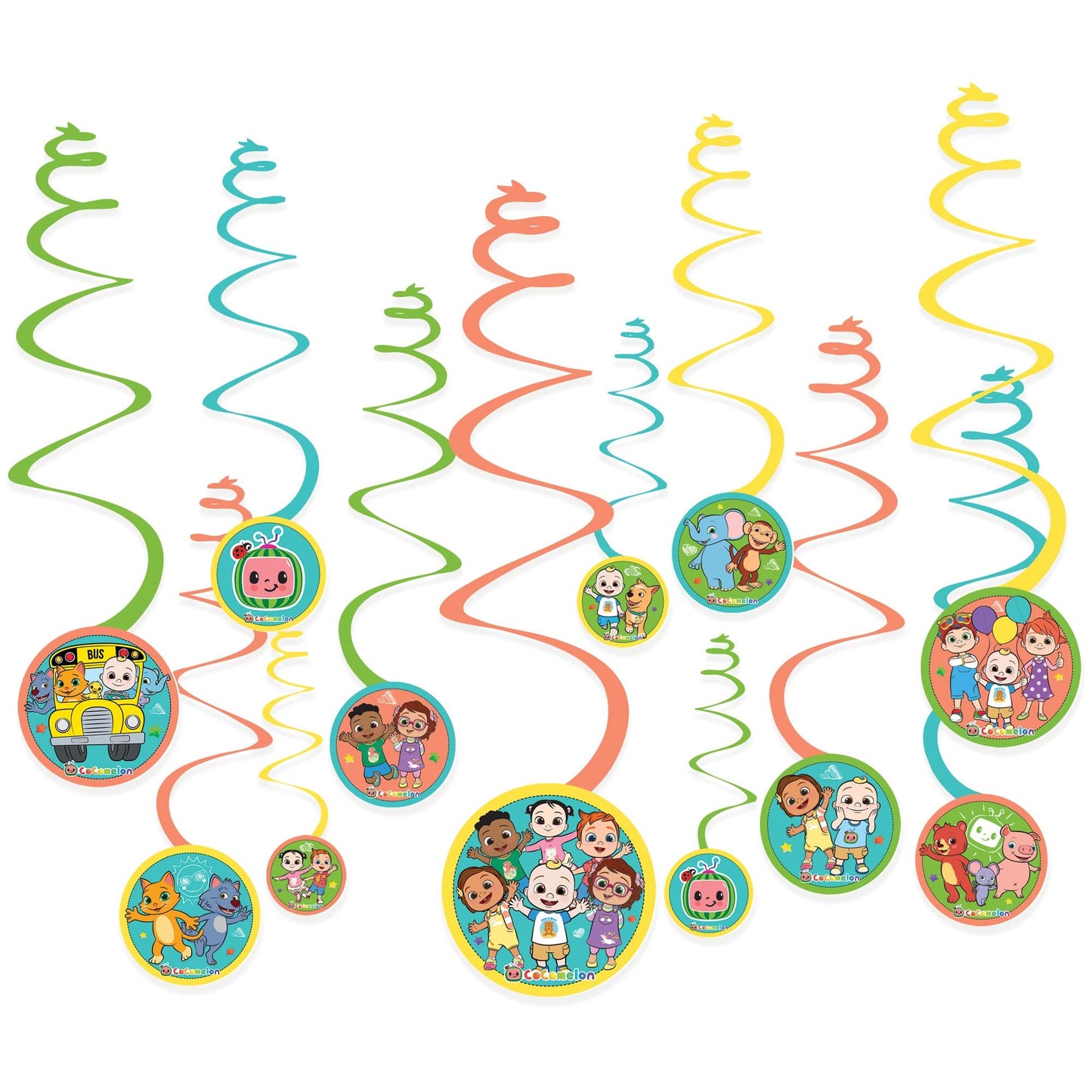 Cocomelon Swirl Decorations-12Pcs