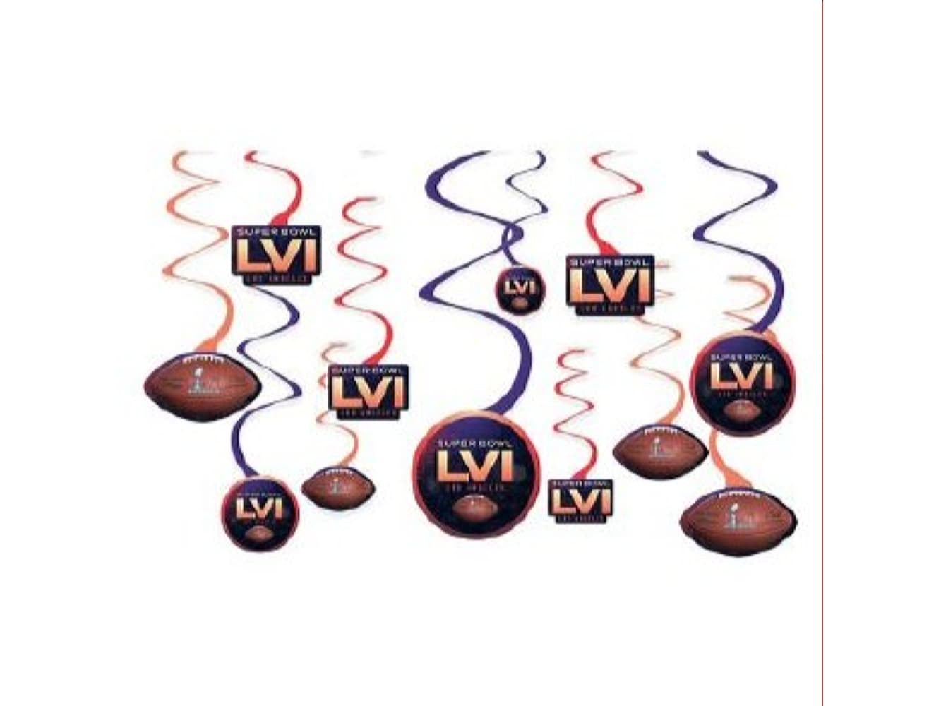 Superbowl Lvi 56Th Swirl Decorations, 12Pc