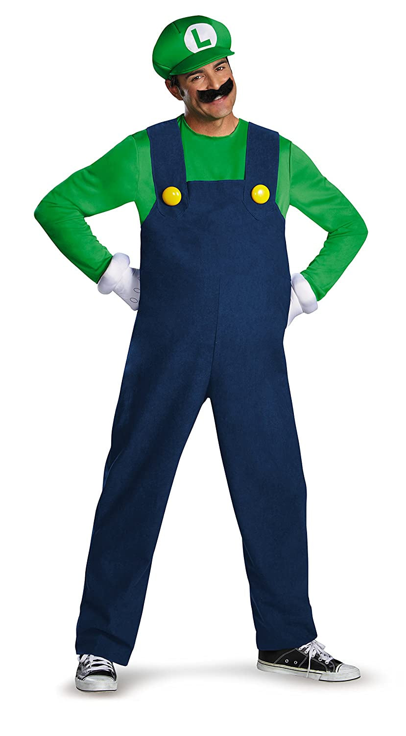 Super Mario Luigi Adult Costume-L/Xl
