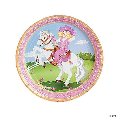 Pink Cowgirl 9" Paper Dinner Plates - 8 Ct.