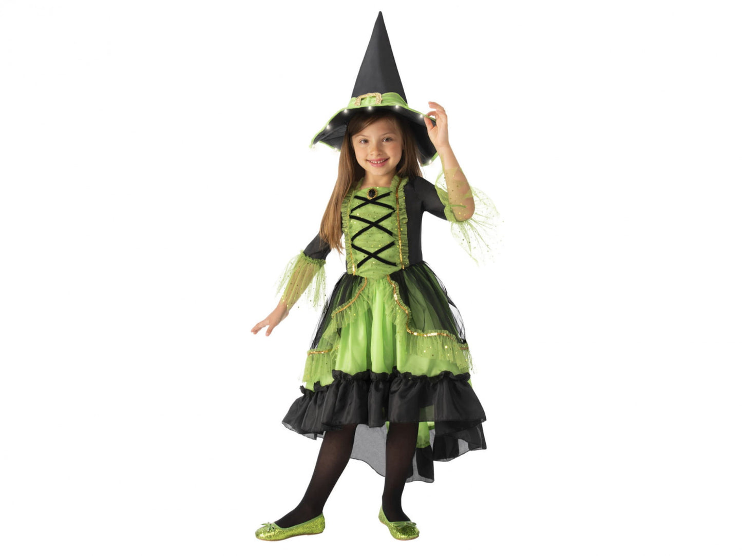 Kids Green Witch Costume-Med(8-10)