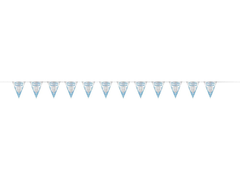 Blue Cross Communion Flag Banner, 9Ft