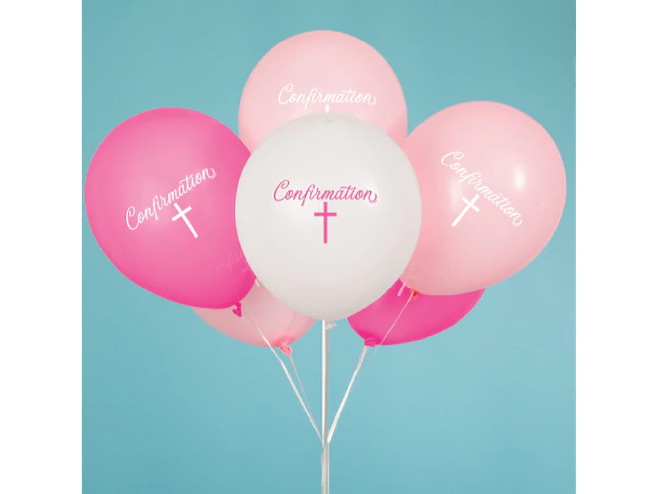Fancy Pink Confirmation 12" Balloons, 8Ct