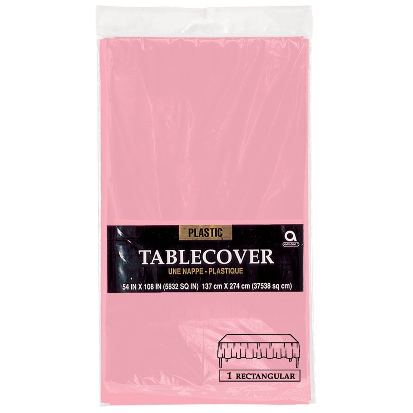 Rectangle Plastic Tablecover-New Pink