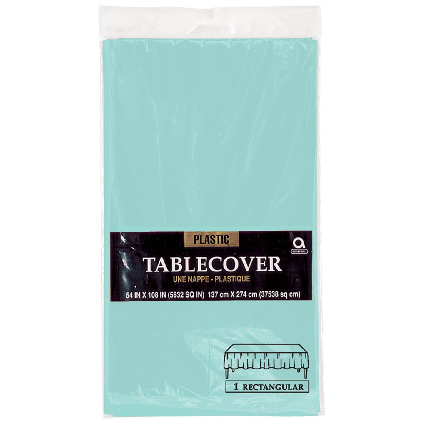 Rectangle Plastic Tablecover-Robins Egg