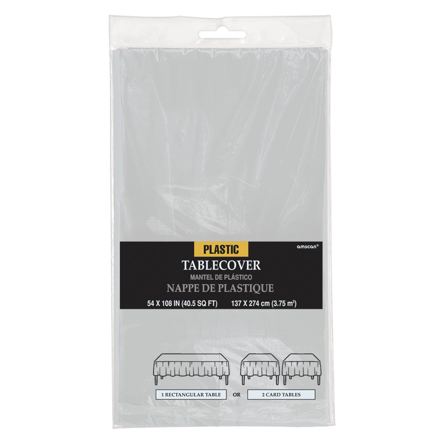 Rectangle Plastic Tablecover-Silver